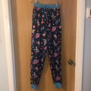Rick & Morty jogger Style PJ Pants Lightweight Poly/Spandex Pockets Junior Small